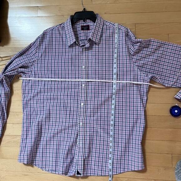 Untuckit Wrinkle-Free Dolcetto Shirt Pink Blue & White Check  XXL - Picture 10 of 15